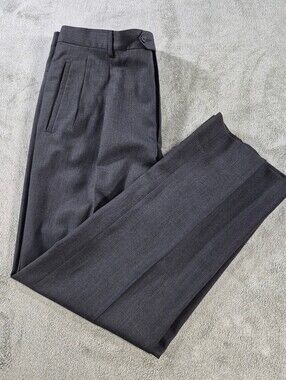 Men's Tailored Dress Pants — Dark Charcoal Gray Super 120s 100% Wool Made Italy